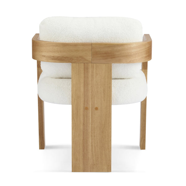 English Elm Christopher Knight Home® - 2-Pack Dining Chairs with Pillow Back and Curved Arms, Foam Seat Comfort, Sturdy Rubber Wood Frame White+Natural N779P298399C