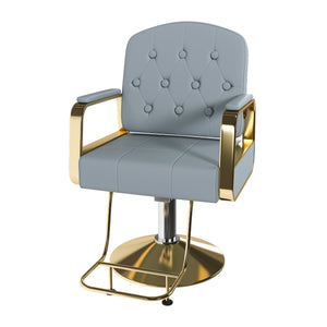 English Elm Hydraulic Salon Chair with Foot Pump Swivel Base Pu Leather Seat for Barber Tattoo Spa Blue W2700P410953