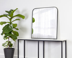 Sunpan Calabasas Wall Mirror - Sleek Minimalist Design with Unique Artisanal Craftsmanship for Modern Spaces Black