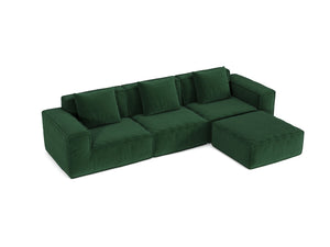 English Elm 118-Inch Modular Sofa Bed - Versatile Cloud Velvet Couch For 5, Soft Corduroy, No Assembly Needed! W3147S00030