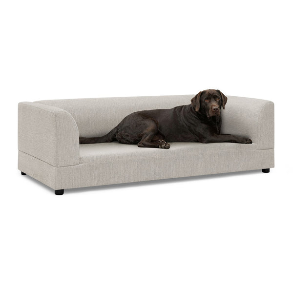 English Elm Comfortable Linen Upholstered Pet Sofa with Backrest and Armrests for Large Dogs Beige W487P430318