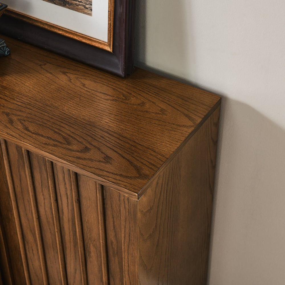 English Elm Mid Century Sideboard With Sliding Doors - Versatile Storage Cabinet For Living Room & Kitchen W1801P195658