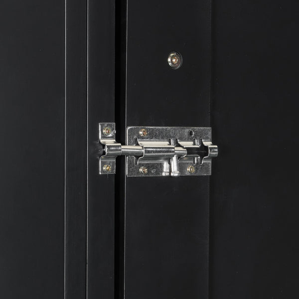 English Elm Queen Murphy Platform Bed with Foldaway Cabinet, Built-In LED, Side Cabinets & Drawers for Small Spaces Black N7090002226B