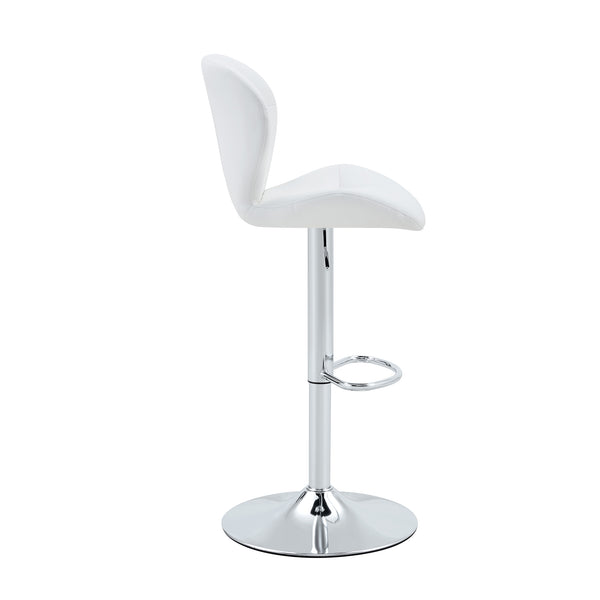 English Elm Set of 2 Adjustable Tufted Pu Barstools with Chrome Base for Kitchen Island or Pub W3875P382615