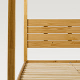 Minimalist Boho Full Canopy Bed with Simple Headboard Natural Pine ISLB6BNP Walker Edison