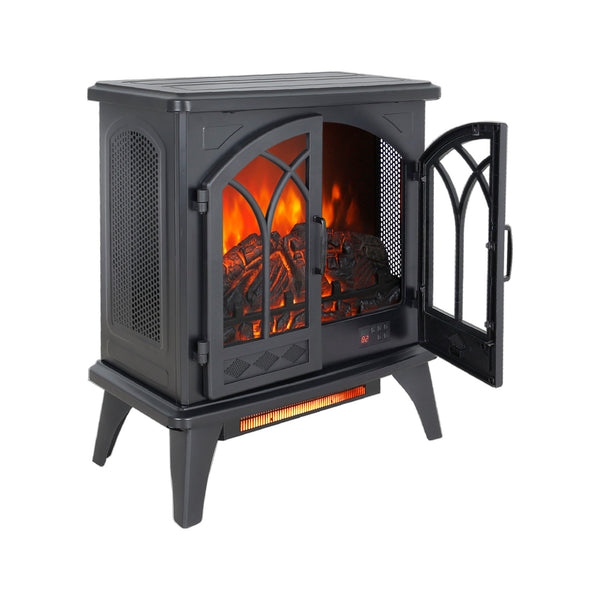 English Elm 24 Inch Infrared Quartz Stove Heater with 3d Flame Effect and Remote Control W1769112701