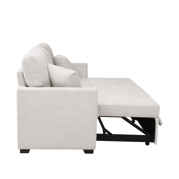 English Elm 76.5" Chenille Tufted Sectional Sleeper Sofa with Reversible Chaise and Hidden Storage B2748S00005