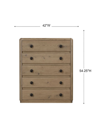 English Elm Chest English Knotty Oak Solid Wood Chest with Cedar-Lined Drawer, Felt-Lined Top, Self-Closing Guides B2699P409558