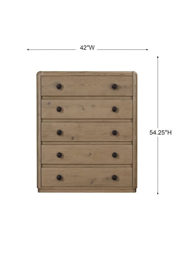 English Elm Chest English Knotty Oak Solid Wood Chest with Cedar-Lined Drawer, Felt-Lined Top, Self-Closing Guides B2699P409558