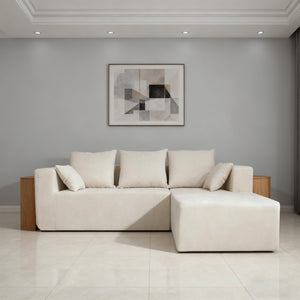English Elm Combination Modular Linen Sectional Sofa with Memory Sponge Fill for Living Room Use W3064S00004