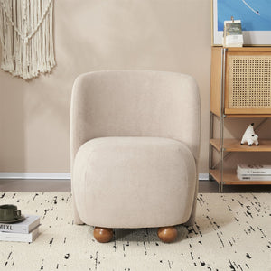 English Elm Christopher Knight Home® - Modern Armless Accent Chair with Pine Wood Legs, Compact Upholstered Seat, 400lb Capacity, Cozy Support khaki N817P224950K