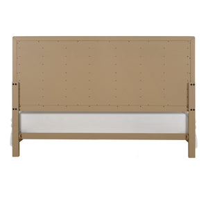 English Elm Wallace & Bay - King Panel Bed Frame Brown Wood with Slats Included, Unique Panel Headboard, Sturdy King Size Design B361S00020