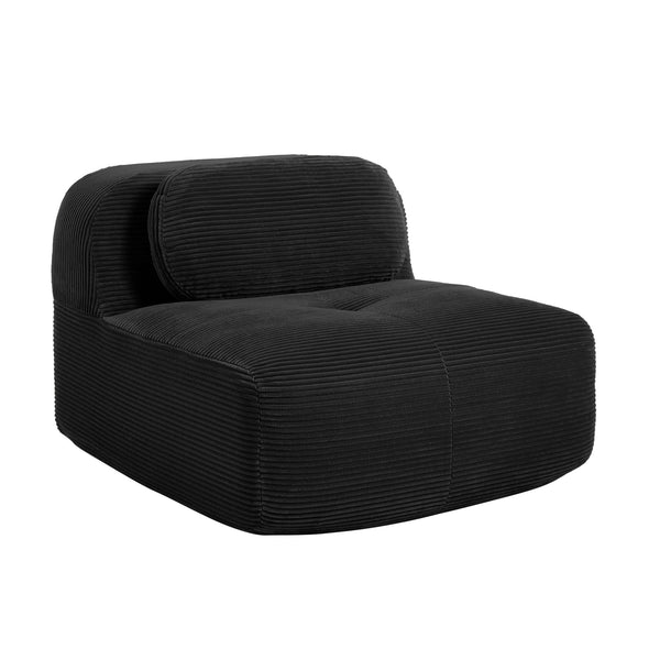 English Elm Hamlet Corduroy L-shaped Sectional Sofa with Pillows for Modern Living Rooms Black W714P323652