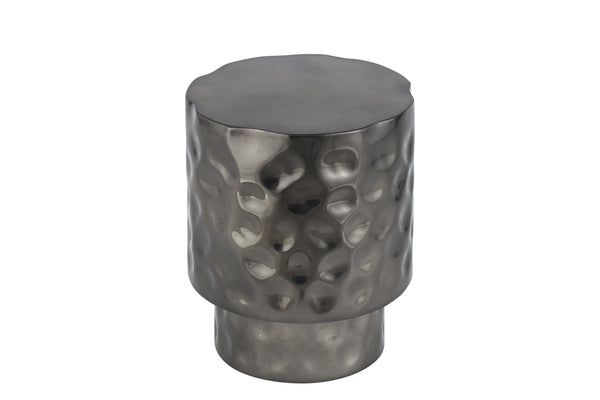 English Elm ET-90-30-16 Hammered Stainless Steel End Table in Nickel — Modern Accent, Durable, Copper/Gold/Silver Options B009P345163