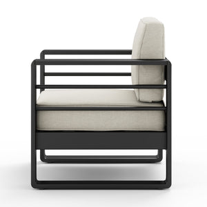 English Elm Christopher Knight Home® - MAYA 4pc Outdoor Patio Aluminum Chat Set in Matte Black with Plush Beige UV-Resistant Cushions, Glass Top MAYA4PCSETBG