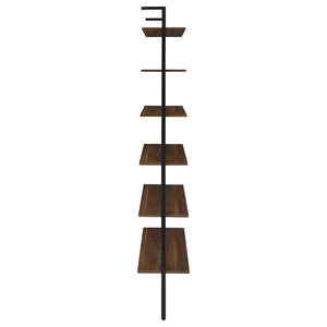 English Elm Christy 96" Walnut Six-Shelf Open-Back Wall Bookshelf — Modern Minimalist Storage for Books & Decor B062P299813