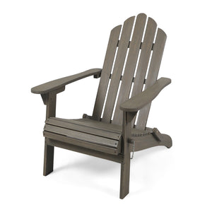 English Elm Christopher Knight Home® - HOLLYWOOD Acacia Wood Foldable Adirondack Chair for Patio & Poolside — Weather-Resistant, Classic Comfort Grey 39.25 L x 24.5 W x 7.75 H 62399.00GRY