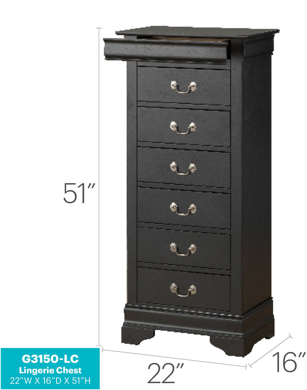 English Elm Elegant Traditional Storage Dresser with Durable Particle Board Construction, 33"H x 60"W x 18"D, Chic Finish, Timeless Appeal Black 53 L x 24 W x 19 H B078108215