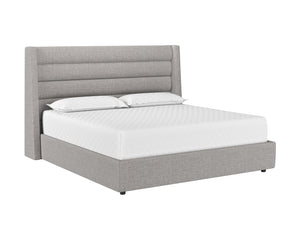 Sunpan Emmit Upholstered Bed with Modern Channel Tufting – No Box Spring Needed for Ultimate Comfort King