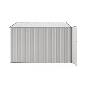 English Elm Campcraft Metal Storage Shed with Sloped Roof Ventilation and Weather Resistant Steel Panels White W1598S00047