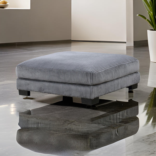 English Elm Rix Square Corduroy Ottoman with Foam Cushion and Contemporary Faux Wood Legs B056P412613