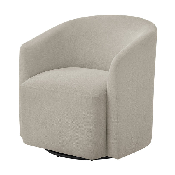 English Elm Ardena Sea Oat Swivel Barrel Chair Beige — Durable Commercial-Grade Fabric, Pocket Coil Seat, 360° Swivel B050P322592
