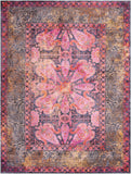 Unique Loom Mangata Mona Machine Made Floral Rug Pink, Beige/Black/Red/Yellow/Orange 9' 2" x 12' 2"