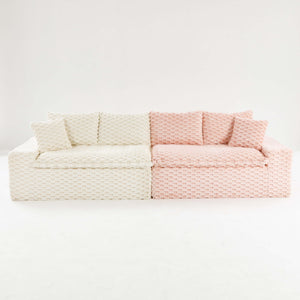 English Elm Luxury Color-Block Turtle Velvet Sofa - Versatile Modular Design For Stylish Living Room Comfort W3371S00044