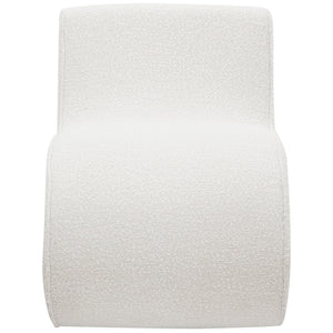 English Elm Austin Cream Bouclé Upholstered Armless Curved Chair — Sculptural Plush Accent Seat for Modern Homes B062P299954