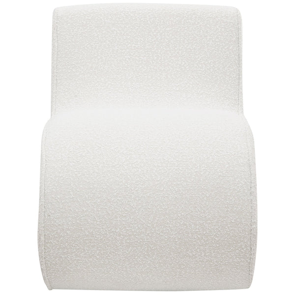 English Elm Austin Cream Bouclé Upholstered Armless Curved Chair — Sculptural Plush Accent Seat for Modern Homes B062P299954