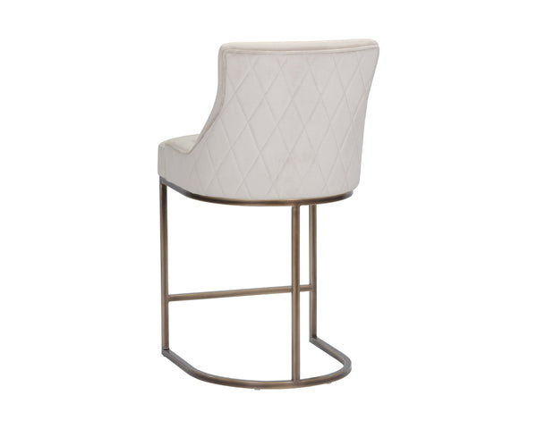 Sunpan Florence Counter Stool - Elegant Rustic Bronze Frame with Moisture Repellant Performance Fabric Piccolo Prosecco