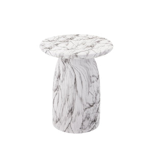 English Elm Outdoor Mgo Cylindrical Side Table Handcrafted Marble Effect Finish for Patio or Living Room N772P384671M