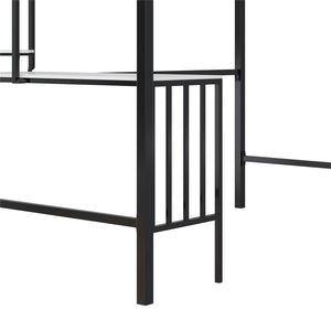 English Elm Axel Twin Loft Bed with Desk, Shelves & Mesh Guardrails — Space-Saving Metal Frame for Kids Teens Dorms B2733P358857
