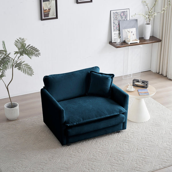 English Elm Comfy Deep Seat Chenille Armchair with Foam Cushion for Cozy Living Room Reading W714S01574