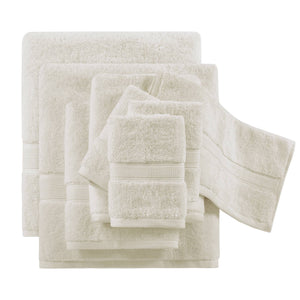 JLA Home Madison Park Signature - Ultra-Soft 100% Cotton Towels | 800 GSM Plush Spa-Quality Set with Antimicrobial Finish, Oeko-Tex Certified Cream MPS73-189