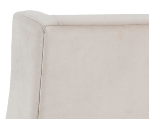 Sunpan AIDEN Dining Armchair - Oversized Wing-Back Design in Soft Piccolo Prosecco with Oak Legs 102754