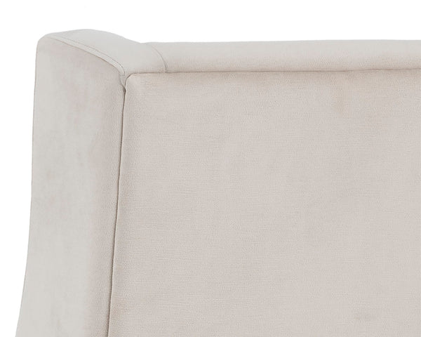 Sunpan AIDEN Dining Armchair - Oversized Wing-Back Design in Soft Piccolo Prosecco with Oak Legs 102754
