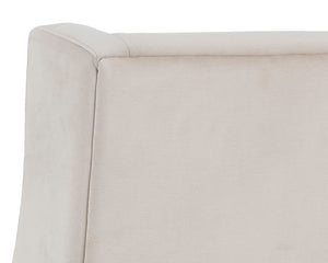 Sunpan Aiden Oversized Wing Back Dining Armchair with Elegant Contoured Arms and Durable Performance Fabric Piccolo Prosecco