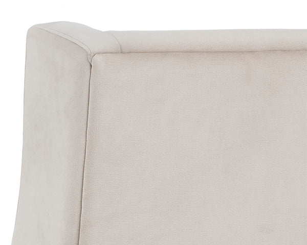 Sunpan Aiden Oversized Wing Back Dining Armchair with Elegant Contoured Arms and Durable Performance Fabric Piccolo Prosecco