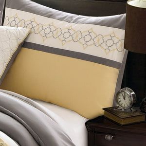 English Elm Riverbrook Verdugo 7-Pc King Comforter Set in Yellow & Gray — Embroidered Geometric Polyester Luxury feelRiverbrook Verdugo 7-Pc King Comforter Set in Yellow & Gray — Embroidered Geometric Polyester Luxury feel B340P342016