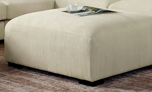English Elm Contemporary Square Ottoman With Memory Foam - Beige Padded Comfort For Living Rooms & Lounging B2741P355831
