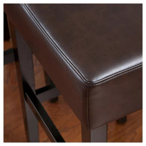 English Elm Christopher Knight Home® - [OLD Set of 2 30" Backless Faux Leather Counter Height Barstool Brown — Transitional 2-Pack Durable Upholstery 74504.00PU
