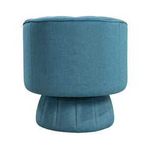English Elm Dark Teal Velvet Swivel Barrel Chair with Channel Stitching, 360° Comfort Seat, Modern Luxury Design B011P329259