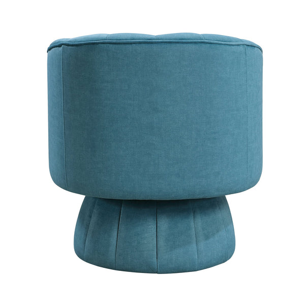 English Elm Dark Teal Velvet Swivel Barrel Chair with Channel Stitching, 360° Comfort Seat, Modern Luxury Design B011P329259
