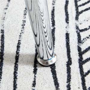 English Elm Table And Chair Set - Modern 38.6" Round Glass Dining Table With 4 Stylish Pu Chairs - Silver Legs W1151S03825-GIGA