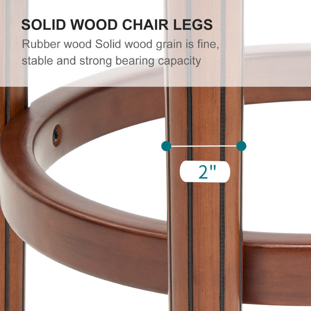 English Elm Seat 29.5" Cow-Top Leather Bar Stool With 360° Swivel, Contoured Back & Durable Wood Frame, Black W2195P331494-GIGA