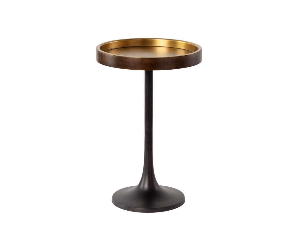 Sunpan Tekoa End Table - Elegant Antique Brass Finish with Sturdy Aluminum Base for Chic Home Décor Bronze