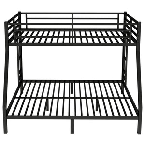 English Elm Metal Queen Over King Bunk Bed – Heavy-Duty, Space-Saving Design For Teens & Adults, Black Finish W1580S00072