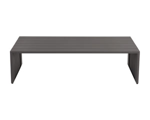 Sunpan Verin Coffee Table - Modern Outdoor Design with Durable Powder Coated Aluminum for Stylish Spaces Warm Grey