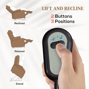 English Elm HOMCOM Power Lift Recliner Chair with Heat & 8-Mode Vibration Massage, Remote, Cup Holders Brown W2225P200399